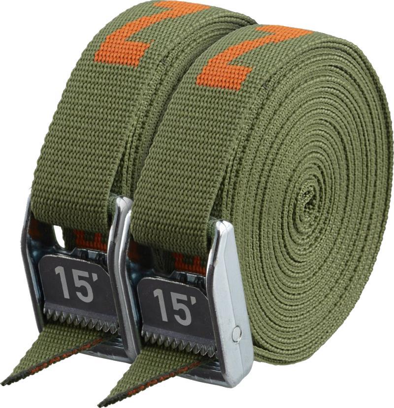 1" HD Tie-Down Straps, 15` - Pair