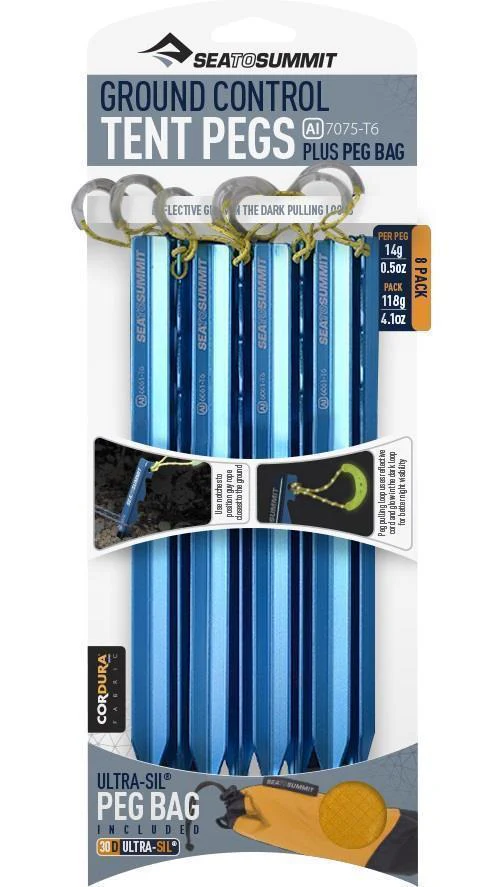 Ground Control Tent Pegs - 8 Pack