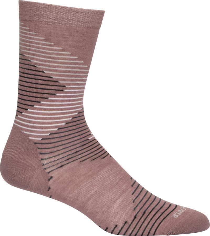 LifeStyle Crew Socks - Fine Gauge - Dashes - Womens