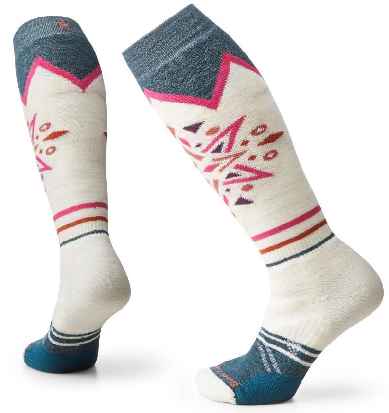 Ski Full Cushion Mountain Snowflake Pattern Over The Calf Socks - Womens