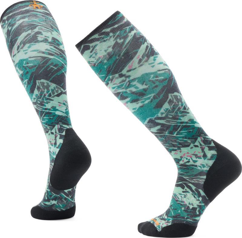 Ski Targeted Cushion Green Slopes Print Over The Calf Socks - Unisex